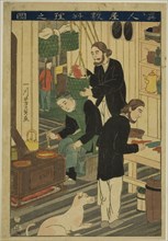 Preparing Meals in a Foreign Residence (Ijin yashiki ryori no zu), 1860, Utagawa Yoshikazu,