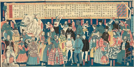 Picture of Men and Women from Many Countries (Bankoku danjo jinbutsu zue), 1861, Ochiai Yoshiiku,