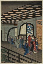 Upper Floor of the Gankiro in Yokohama (Yokohama Gankiro age), 1860, Utagawa Hiroshige II