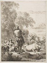 Shepherd Playing a Flute, 1644/45, Nicolaes Berchem the Elder, Dutch, 1621/22-1683, Holland,
