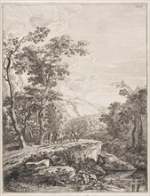 Upright Italian Landscapes: Woman on a Mule, n.d., Jan Both, Dutch, c. 1618-1652, Holland, Etching