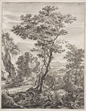 The Large Tree, from Upright Italian Landscapes, 1638/52, Jan Both, Dutch, c. 1618-1652, Holland,