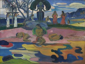 Mahana no atua (Day of the God), 1894, Paul Gauguin, French, 1848-1903, France, Oil on linen