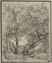 The Gardens of Horace, 1855, Jean-Baptiste-Camille Corot, French, 1796-1875, France, Cliché-verre