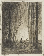 Return of the Flock, 1862, Charles François Daubigny, French, 1817-1878, France, Cliché-verre on