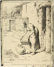 Woman Emptying a Pail, 1862–63, published 1921, Jean François Millet (French, 1814-1875), published