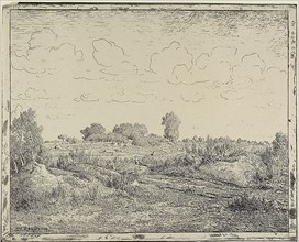 Plain at Plante à Biau, 1862, Théodore Rousseau, French, 1812-1867, France, Cliché-verre on cream