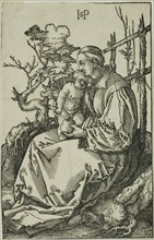 The Virgin with the Pear and Child on the Bank, 1521, Sebald Beham, German, 1500-1550, Germany,