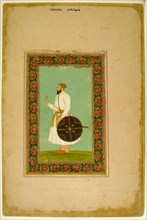 Album Page with a Portrait of Namdar Khan (Side A) and Calligraphic Specimens (Side B), Mughal