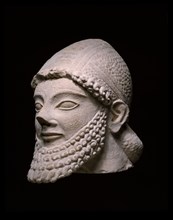 Head of a Bearded Man, 5th century BC, Cypriot, Cyprus, Limestone, 29.2 × 20.3 × 26 cm (11 1/2 × 8