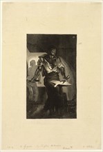 Blacksmith, 1833, Eugène Delacroix, French, 1798-1863, France, Aquatint on cream Japanese tissue,