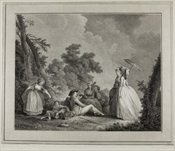 Le mercure de France, c. 1780, Heinrich Guttenberg (German, 1749-1818), after Nicolas Lavrince