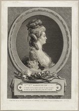 Louise Émilie, Baroness of ***, 1779, Augustin de Saint-Aubin, French, 1736-1807, France, Etching