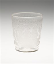 Beaker, c. 1730, Bohemia, Czech Republic, Bohemia, Glass, 9.8 × 8.9 cm (3 7/8 × 3 1/2 in.)