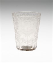 Beaker, c. 1690, Bohemia, Czech Republic, Bohemia, Glass, 7.9 × 6.2 cm (3 1/8 × 2 7/16 in.)