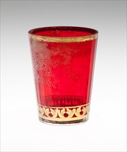 Beaker, c. 1730, Bohemia, Czech Republic, Bohemia, Ruby glass, 6.5 × 6.7 cm (2 9/16 × 2 5/8 in.)