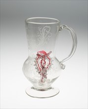 Tankard (Trick Glass), 1740/60, Czech Republic (Formerly Bohemia), Bohemia, Glass, 20.6 × 9.5 cm (8