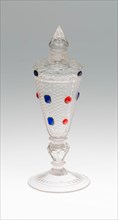 Goblet with Cover, c. 1710/20, Bohemia, Czech Republic, Bohemia, Glass, blown, cut, and molded with