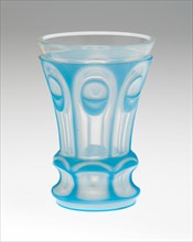 Beaker, c. 1845, Bohemia, Czech Republic, Bohemia, Glass, blown, cut, overlaid with opaque blue