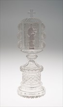 Stand with St. John Nepomuk, c. 1832, Bohemia, Czech Republic, Harrachov Glassworks (founded 1831),