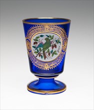 Beaker, c. 1850, Bohemia, Czech Republic, Bohemia, Glass, colorless, blown, enameled, opaque white