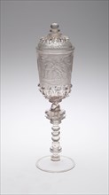 Covered Goblet (Pokal), c. 1730, Bohemia, Czech Republic, Bohemia, Glass, 34.3 × 8.9 cm (13 9/16 ×