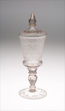 Goblet with Cover, c. 1725, Germany, Schleswig, Schleswig, Glass, H. 23.5 cm (9 1/4 in.)