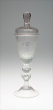 Goblet with Cover, c. 1730, Germany, Lauenstein, Lauenstein, Glass, 36.2 x 10.5 cm (14 1/4 x 4 1/8