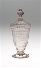 Goblet with Cover, c. 1720/25, Germany, Schleswig, Schleswig, Glass, 21 x 8.4 cm (8 1/4 x 3 5/16 in