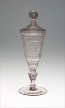 Goblet with Cover, c. 1730, Germany, Schleswig, Schleswig, Glass, 25.4 x 9.2 cm (10 x 3 5/8 in.)