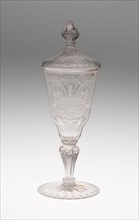 Goblet with Cover, c. 1735, Germany, Schleswig, Schleswig, Glass, 23.5 x 7.5 cm (9 1/4 x 2 15/16 in