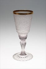 Wine Glass, c. 1740, Germany, Hirschberg Valley, Schleswig, Glass, engraved and gilt decoration, 21