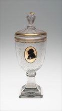 Covered Goblet with Silhouette Bust of King Frederich the Great, c. 1795, Germany, Silesia,