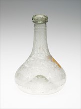 Bottle, c. 1850, Austria, Austria, Glass, 14 × 10.5 cm (5 1/2 × 4 1/8 in.)