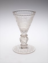 Goblet, Late 17th century, Germany, Potsdam, Potsdam, Glass, blown, molded, wheel cut and engraved,