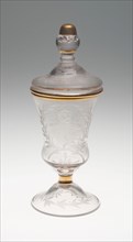 Goblet with cover, c. 1740 or early 19th century, Germany, Zechlin, Flecken Zechlin, Glass,