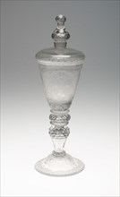 Goblet with Cover, c. 1750, Germany, Brunswick, Probably engraved by Johann Heinrich Balthasar