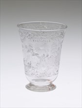 Beaker, Early 18th century, Bohemia, Czech Republic, Bohemia, Glass, 11.4 × 8.6 cm (4 1/2 × 3 3/8
