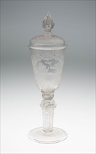 Goblet (Pokal) with Herm Stem, 1734, Germany, Hesse-Kassel, Western Germany, Glass, blown and