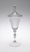 Covered Goblet with Goddess Diana Bathing, 1752, Netherlands, Amsterdam, Engraved by Jacob Sang