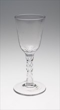 Wine Glass, c. 1760/80, England or Netherlands, England, Glass, cut and stipple engraved, 19.4 × 7