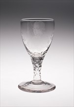 Wine Glass, c. 1790, Netherlands, England, Glass, cut and stipple engraved, 13.3 × 6.8 cm (5 1/4 ×
