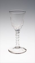 Wine Glass, c. 1795, England or Netherlands, England, Glass, stipple engraved, 6 1/4 in. u.d. 2 1/2
