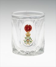Beaker, 1835/40, France, Glass, molded with colored paste inclusion, 8.9 × 7 cm (3 1/2 × 2 3/4 in.)