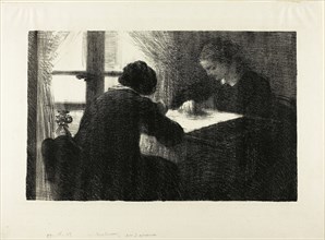 The Embroiderers, second plate, 1895, Henri Fantin-Latour, French, 1836-1904, France, Lithograph in