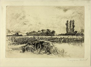 A Water Meadow, 1859, Francis Seymour Haden, English, 1818-1910, England, Etching on copper printed
