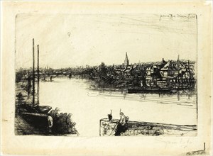 Battersea Reach, 1863, Francis Seymour Haden, English, 1818-1910, England, Etching with drypoint on