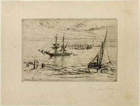 A Brig at Anchor, 1870, Francis Seymour Haden, English, 1818-1910, England, Etching with drypoint