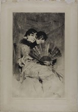 The Cousins, 1883, Anders Zorn, Swedish, 1860-1920, Sweden, Etching on ivory wove paper, 432 x 265