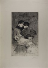 The Cousins, 1883, Anders Zorn, Swedish, 1860-1920, Sweden, Etching on ivory wove paper, 430 x 267